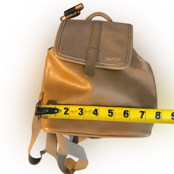 Esprit Vintage Mini Backpack Purse - Tan Vegan Leather - Picture 11 of 13